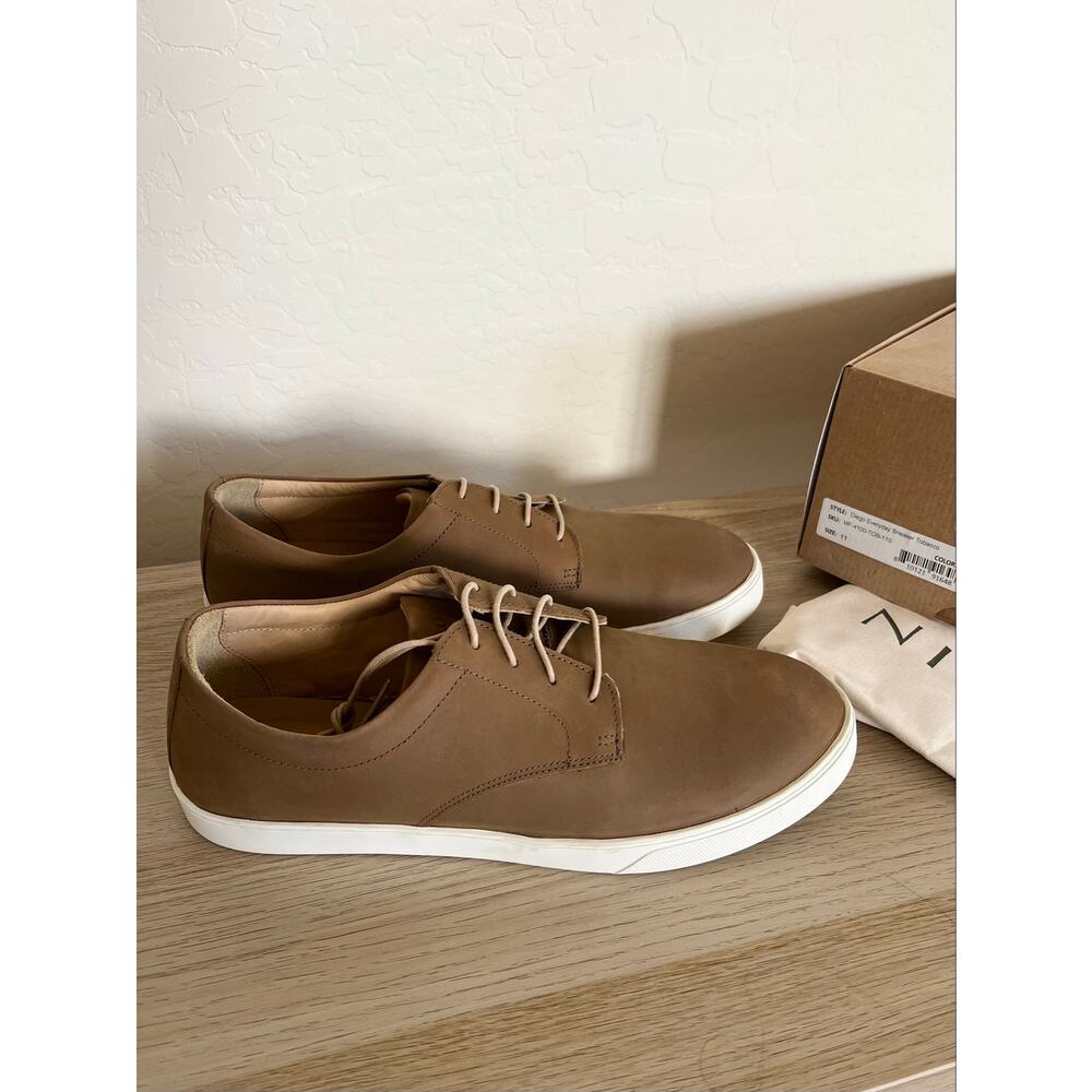 Nisolo Diego Everyday Sneaker Size 11 Tobacco Leather Lace Up NEW in box